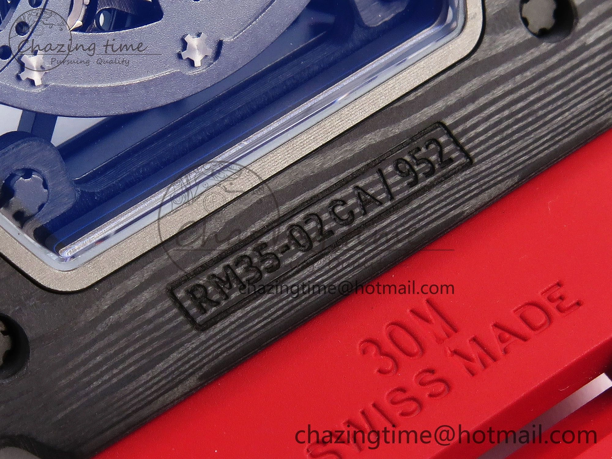 RM035-02 NTPT ZF 1:1 Best Edition Skeleton Dial on Red Rubber Strap RMAL1 Super Clone V6