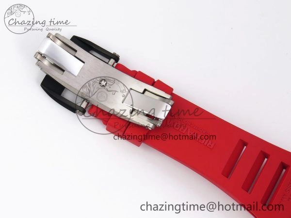 RM035-02 NTPT ZF 1:1 Best Edition Skeleton Dial on Red Rubber Strap RMAL1 Super Clone V6