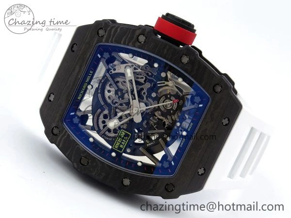 RM035-02 NTPT ZF 1:1 Best Edition Skeleton Dial on White Rubber Strap RMAL1 Super Clone V6