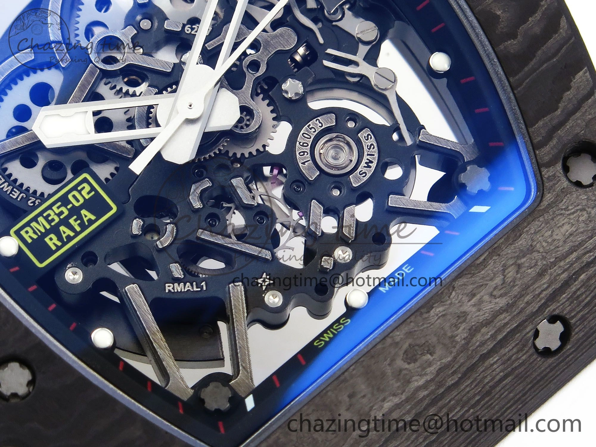 RM035-02 NTPT ZF 1:1 Best Edition Skeleton Dial on White Rubber Strap RMAL1 Super Clone V6