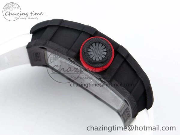 RM035-02 NTPT ZF 1:1 Best Edition Skeleton Dial on White Rubber Strap RMAL1 Super Clone V6