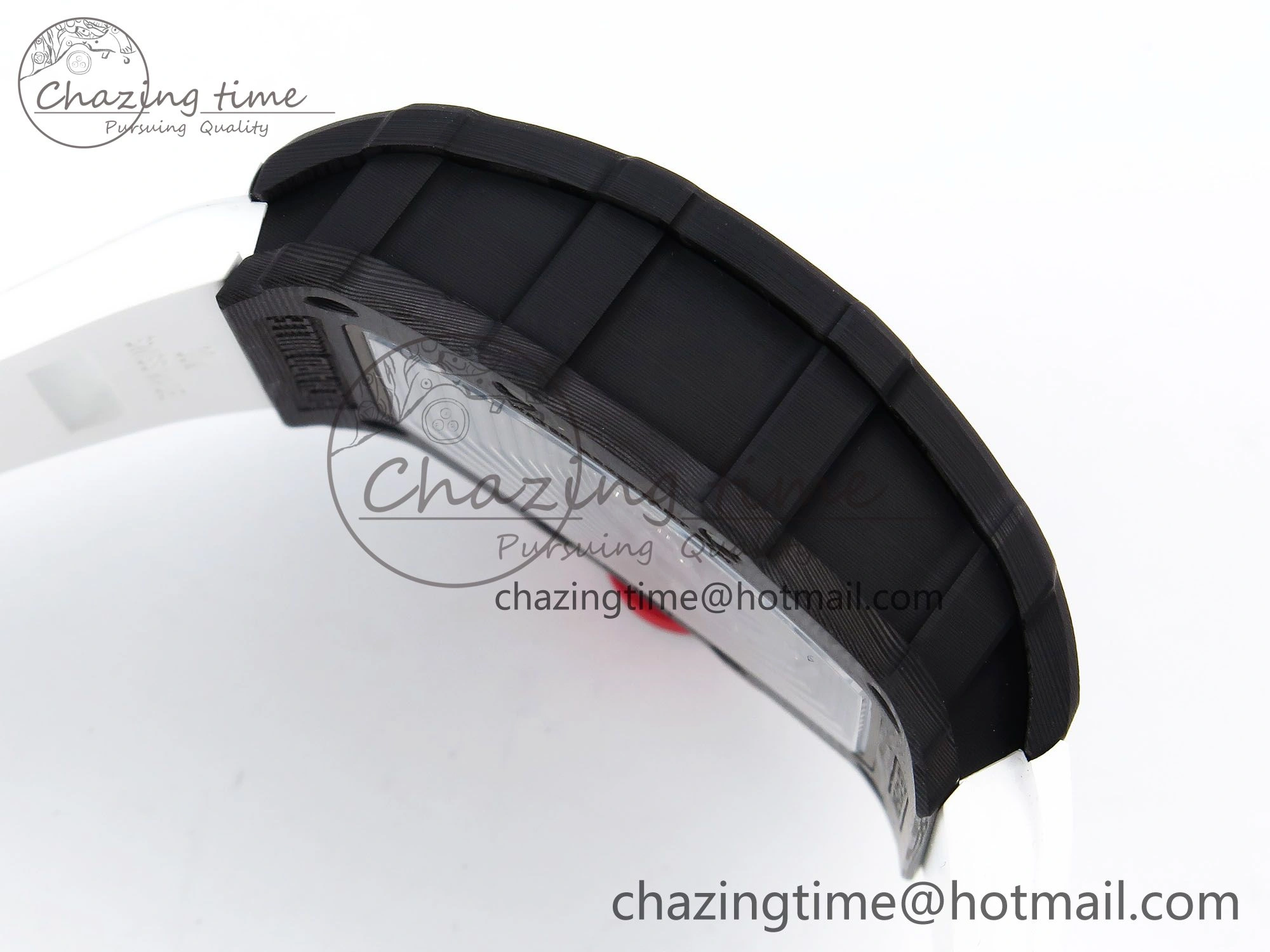 RM035-02 NTPT ZF 1:1 Best Edition Skeleton Dial on White Rubber Strap RMAL1 Super Clone V6