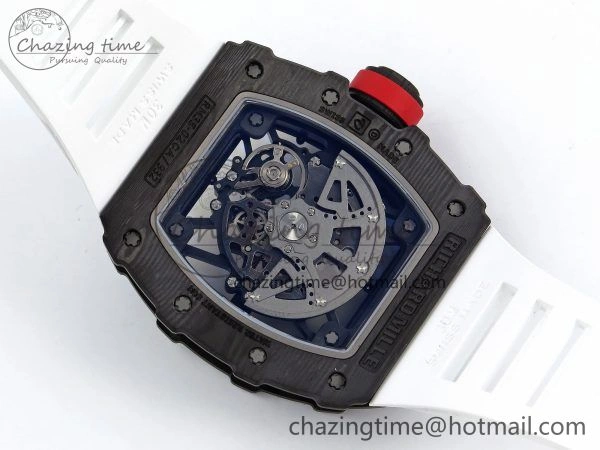 RM035-02 NTPT ZF 1:1 Best Edition Skeleton Dial on White Rubber Strap RMAL1 Super Clone V6