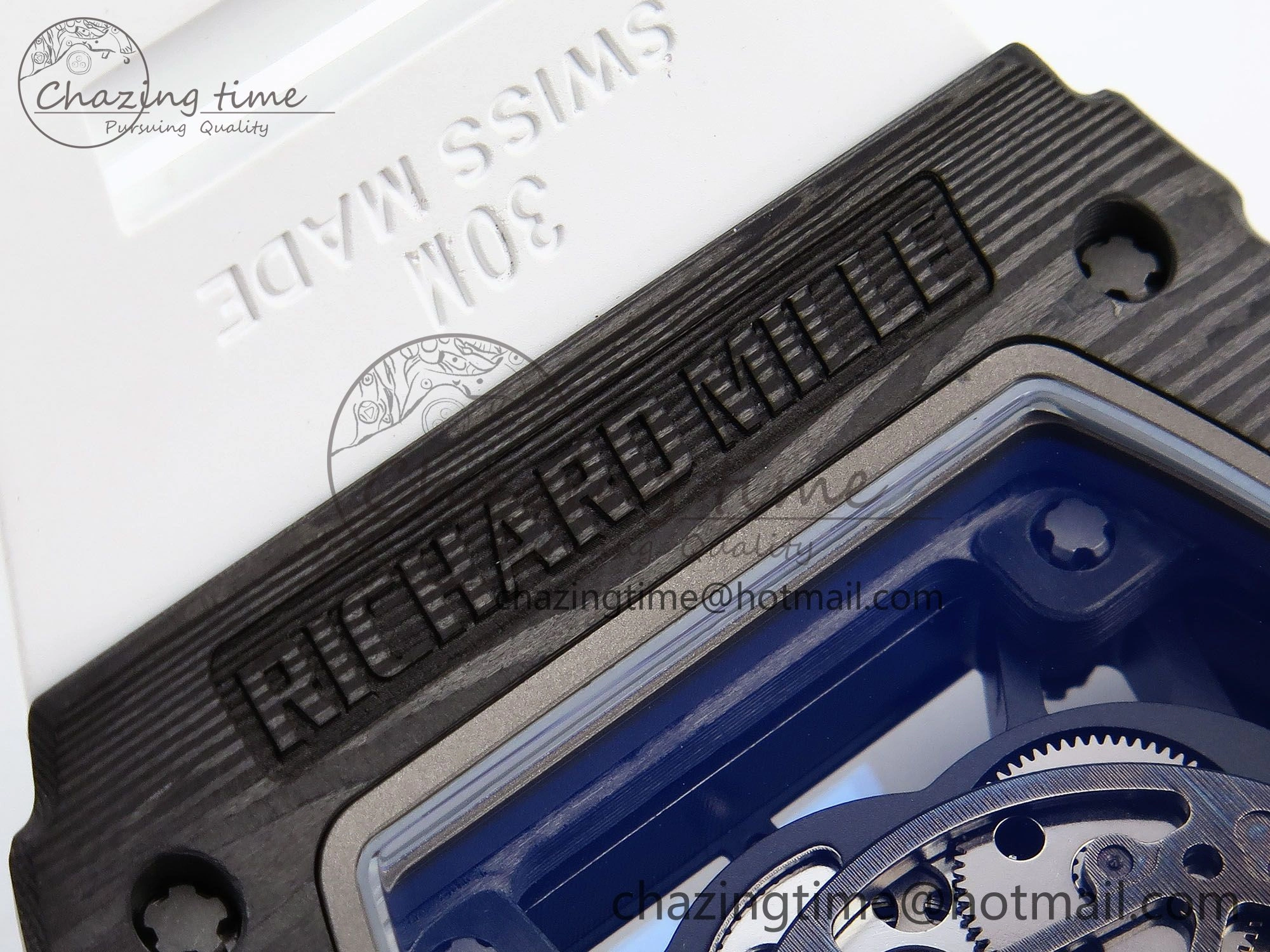 RM035-02 NTPT ZF 1:1 Best Edition Skeleton Dial on White Rubber Strap RMAL1 Super Clone V6