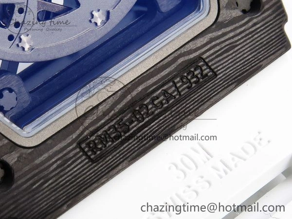 RM035-02 NTPT ZF 1:1 Best Edition Skeleton Dial on White Rubber Strap RMAL1 Super Clone V6