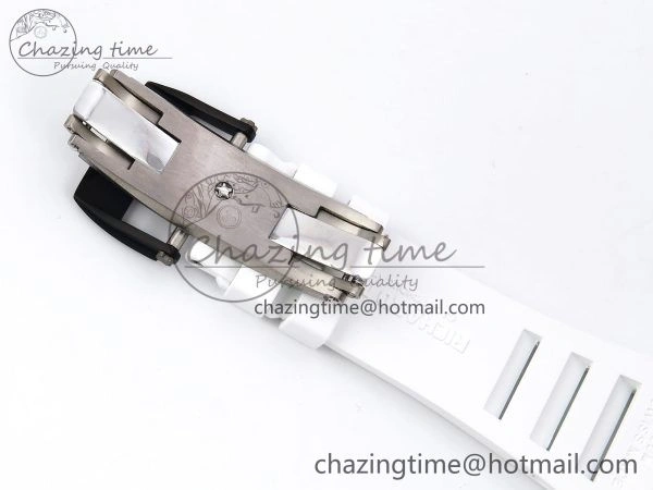RM035-02 NTPT ZF 1:1 Best Edition Skeleton Dial on White Rubber Strap RMAL1 Super Clone V6