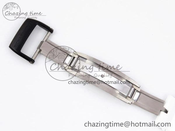RM035-02 NTPT ZF 1:1 Best Edition Skeleton Dial on White Rubber Strap RMAL1 Super Clone V6