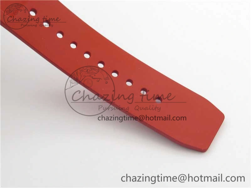 RM035-02 New Forge Carbon Pattern ‘Z’ Maker Best Edition Skeleton Dial on Red Rubber Strap MIYOTA8215