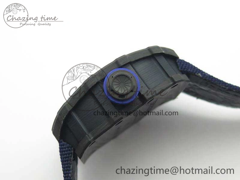 RM035-02 PSG Forged Carbon Caseback KVF Best Edition Skeleton Dial On Blue Nylon Strap MIYOTA8215 V2