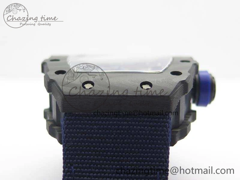 RM035-02 PSG Forged Carbon Caseback KVF Best Edition Skeleton Dial On Blue Nylon Strap MIYOTA8215 V2
