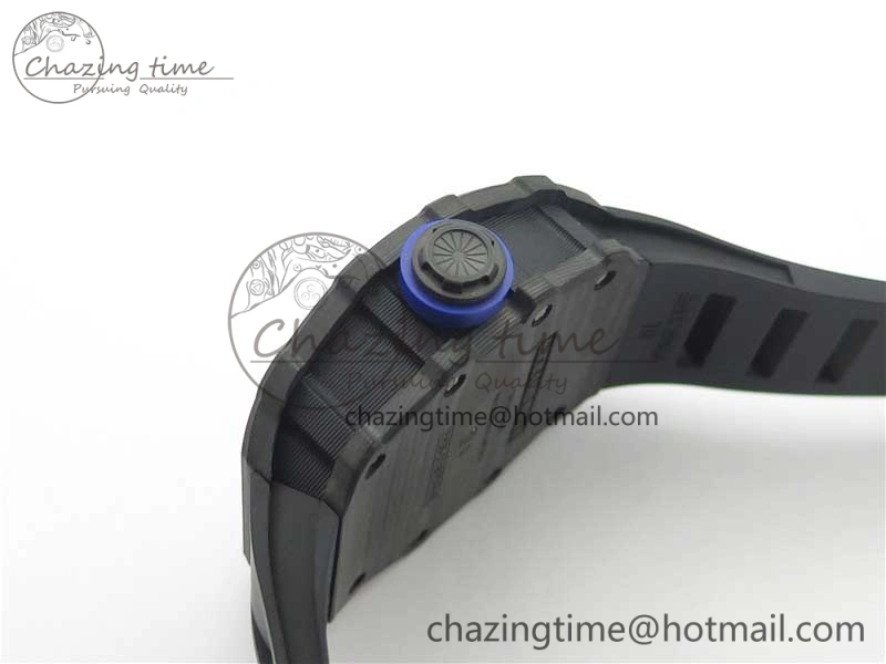 RM035-02 PSG KVF Best Edition Solid Caseback Skeleton Dial Blue on Black Rubber Strap MIYOTA8215 V3