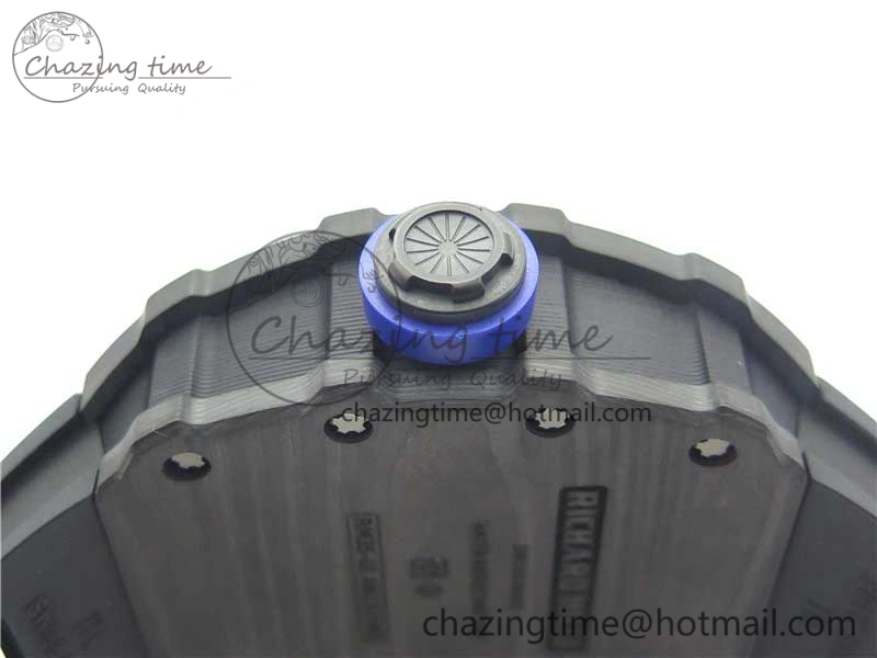 RM035-02 PSG KVF Best Edition Solid Caseback Skeleton Dial Blue on Black Rubber Strap MIYOTA8215 V3