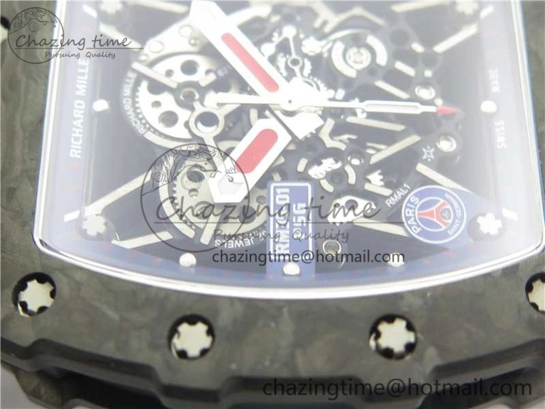 RM035-02 PSG KVF Best Edition Solid Caseback Skeleton Dial Blue on Black Rubber Strap MIYOTA8215 V3