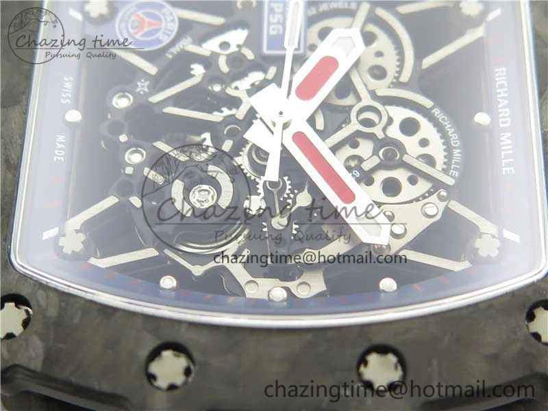 RM035-02 PSG KVF Best Edition Solid Caseback Skeleton Dial Blue on Black Rubber Strap MIYOTA8215 V3