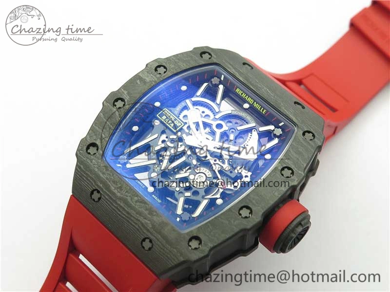 RM035-02 REAL NTPT ZF X ABD UPGRADED 1:1 BEST EDITION SKELETON DIAL ON RED RUBBER STRAP NH05A V3