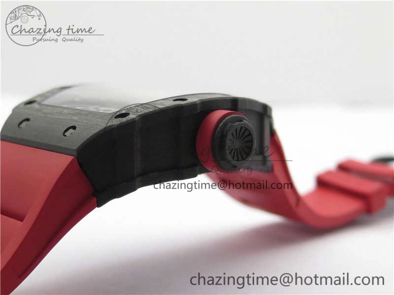 RM035-02 REAL NTPT ZF X ABD UPGRADED 1:1 BEST EDITION SKELETON DIAL ON RED RUBBER STRAP NH05A V3