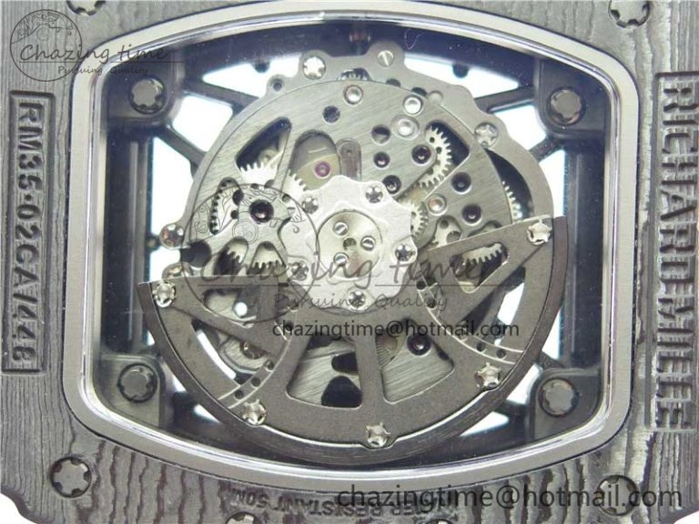 RM035-02 REAL NTPT ZF X ABD UPGRADED 1:1 BEST EDITION SKELETON DIAL ON RED RUBBER STRAP NH05A V3
