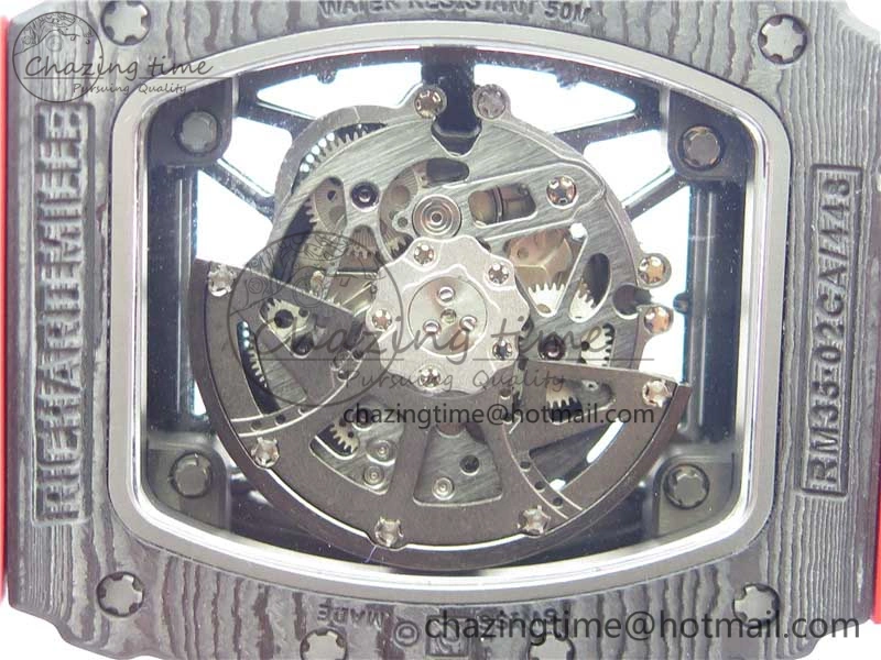 RM035-02 REAL NTPT ZF X ABD UPGRADED 1:1 BEST EDITION SKELETON DIAL ON RED RUBBER STRAP NH05A V3