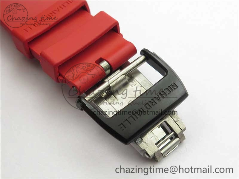 RM035-02 REAL NTPT ZF X ABD UPGRADED 1:1 BEST EDITION SKELETON DIAL ON RED RUBBER STRAP NH05A V3