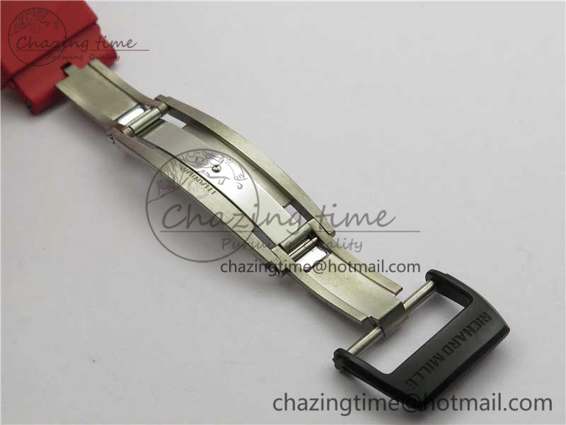 RM035-02 REAL NTPT ZF X ABD UPGRADED 1:1 BEST EDITION SKELETON DIAL ON RED RUBBER STRAP NH05A V3