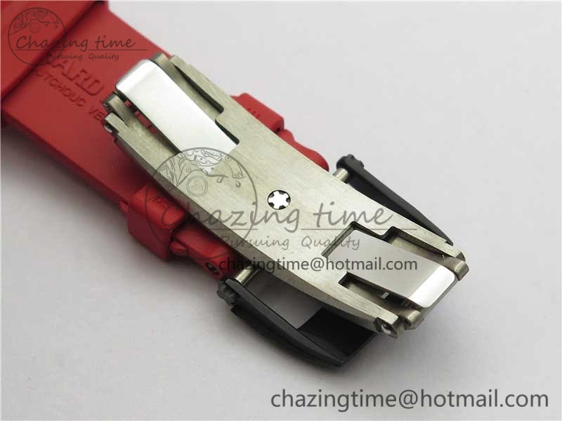 RM035-02 REAL NTPT ZF X ABD UPGRADED 1:1 BEST EDITION SKELETON DIAL ON RED RUBBER STRAP NH05A V3