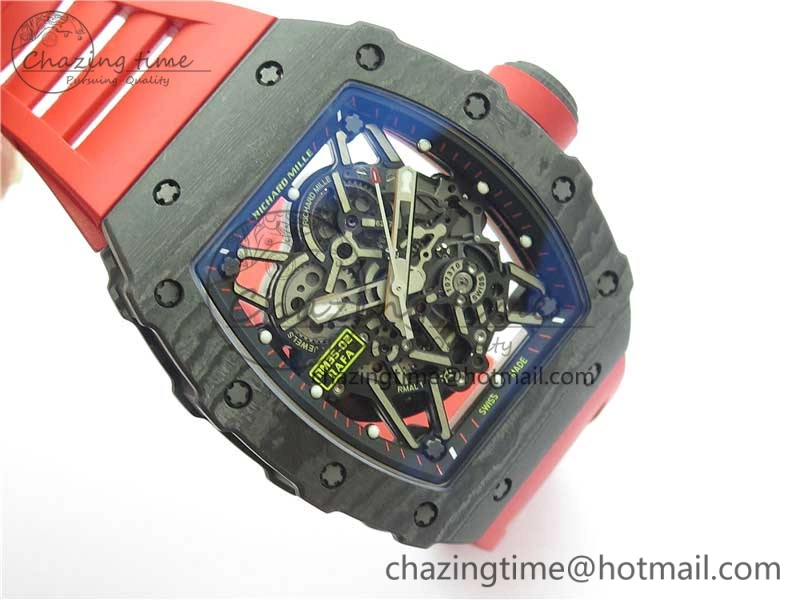 RM035-02 REAL NTPT ZF X ABD UPGRADED 1:1 BEST EDITION SKELETON DIAL ON RED RUBBER STRAP NH05A V3