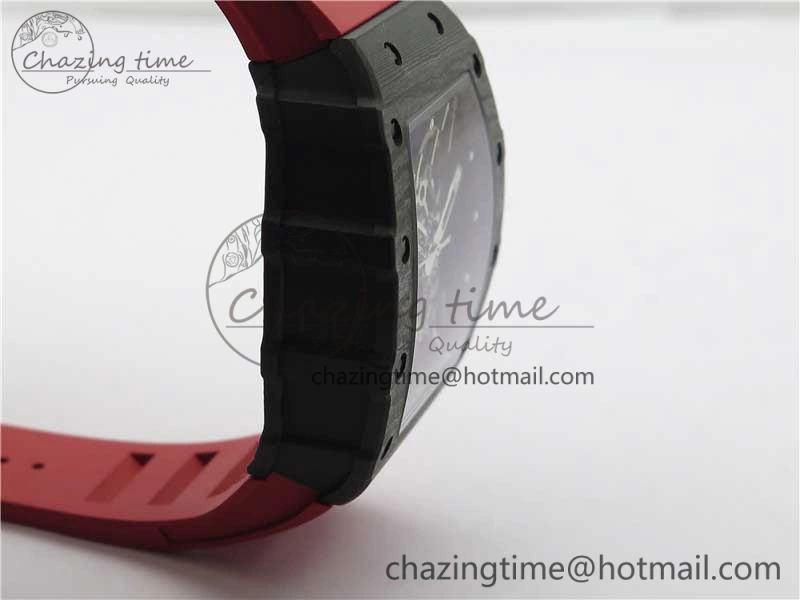RM035-02 REAL NTPT ZF X ABD UPGRADED 1:1 BEST EDITION SKELETON DIAL ON RED RUBBER STRAP NH05A V3