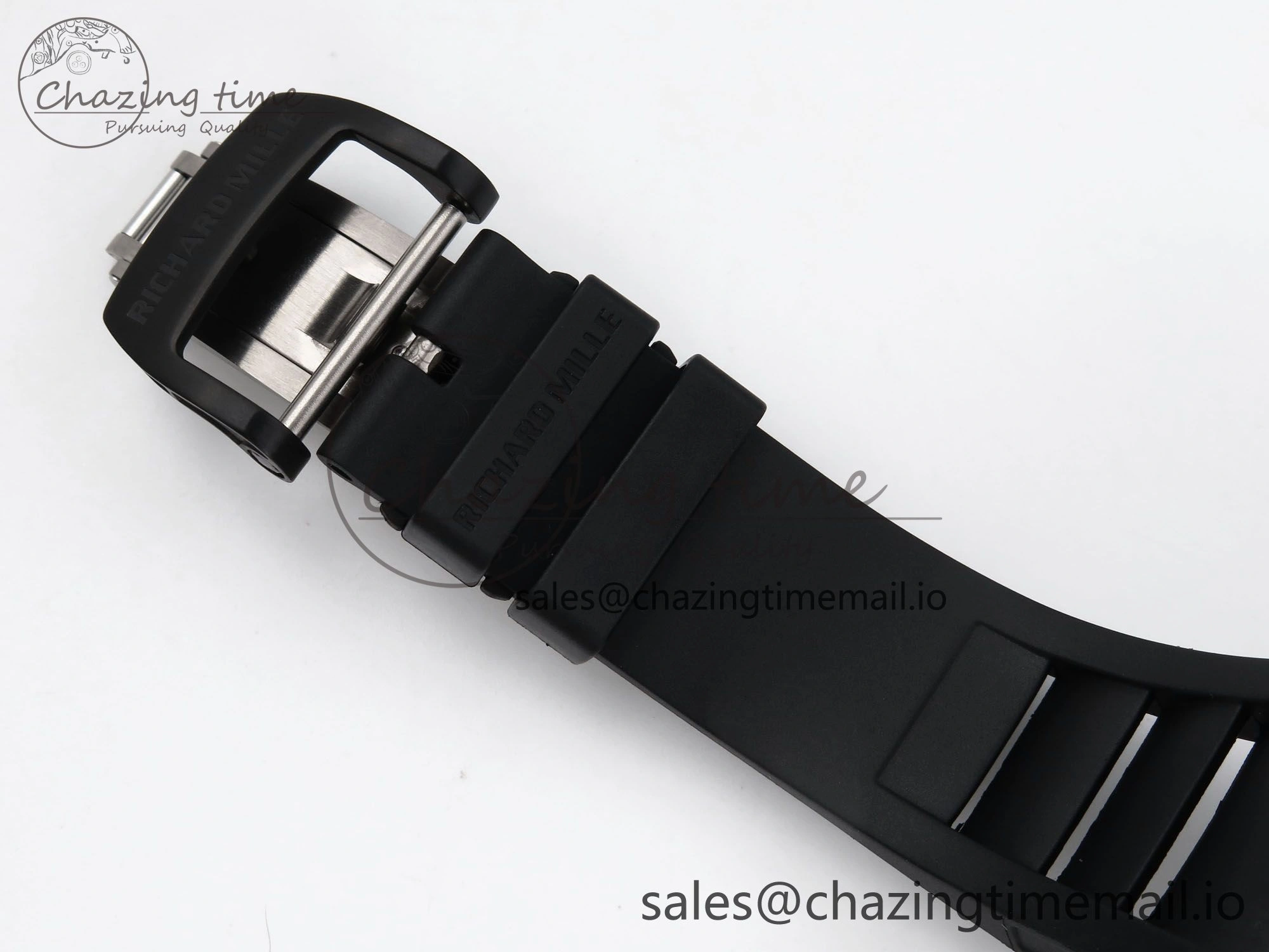 RM035-02 RG Black Ceramic SONIC Best Edition Skeleton Dial on Black Rubber Strap Clone RMUL1