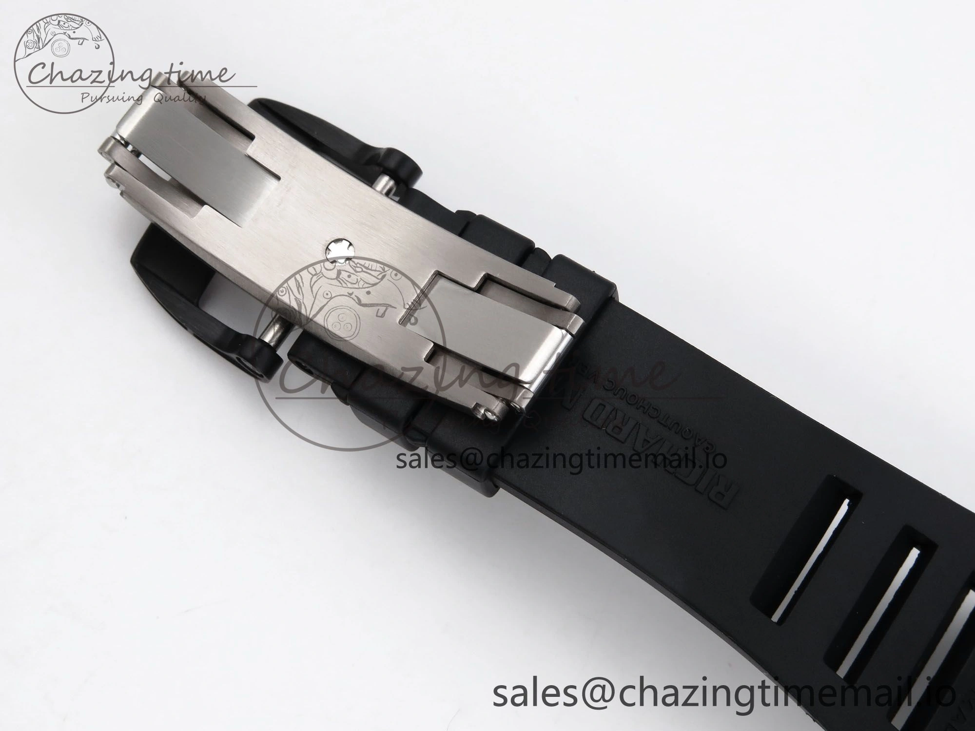 RM035-02 RG Black Ceramic SONIC Best Edition Skeleton Dial on Black Rubber Strap Clone RMUL1