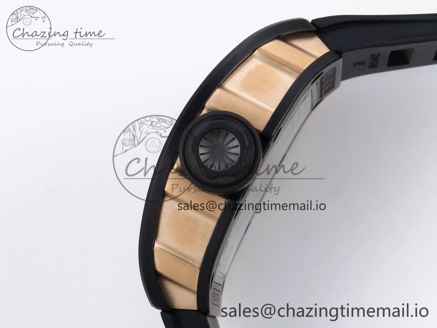 RM035-02 RG Black Ceramic SONIC Best Edition Skeleton Dial on Black Rubber Strap Clone RMUL1