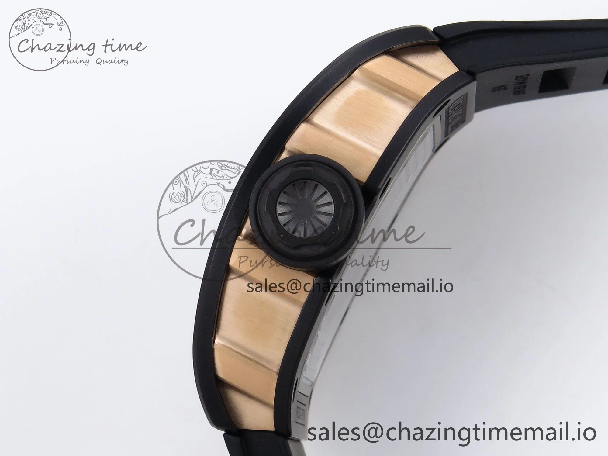 RM035-02 RG Black Ceramic SONIC Best Edition Skeleton Dial on Black Rubber Strap Clone RMUL1