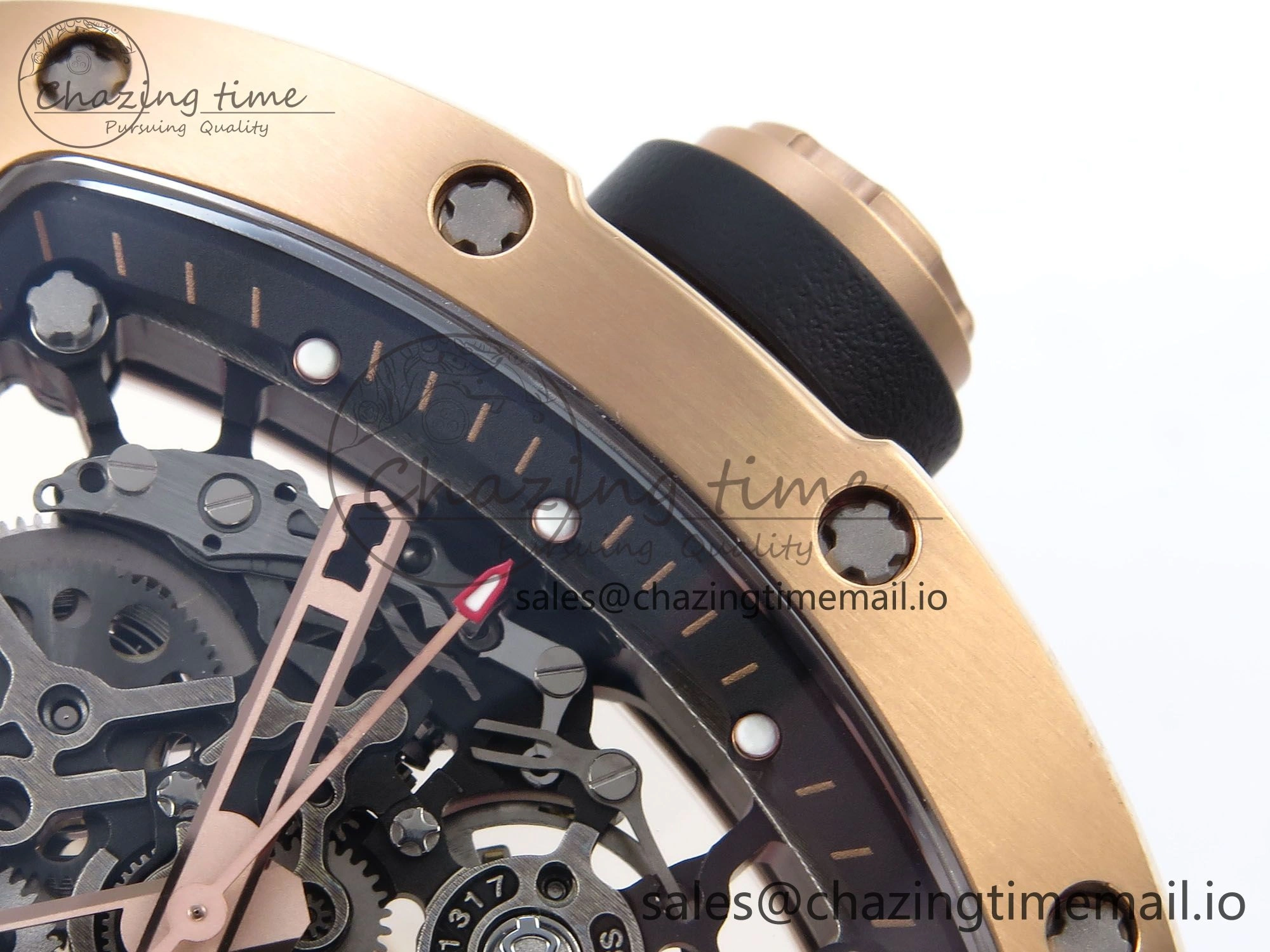 RM035-02 RG KVF 1:1 Best Edition Skeleton Dial on Red Rubber Strap Clone RMUL1
