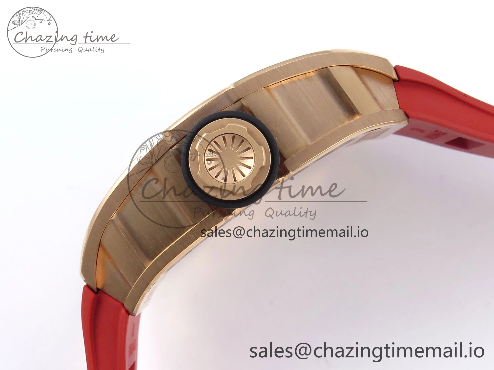 RM035-02 RG KVF 1:1 Best Edition Skeleton Dial on Red Rubber Strap Clone RMUL1