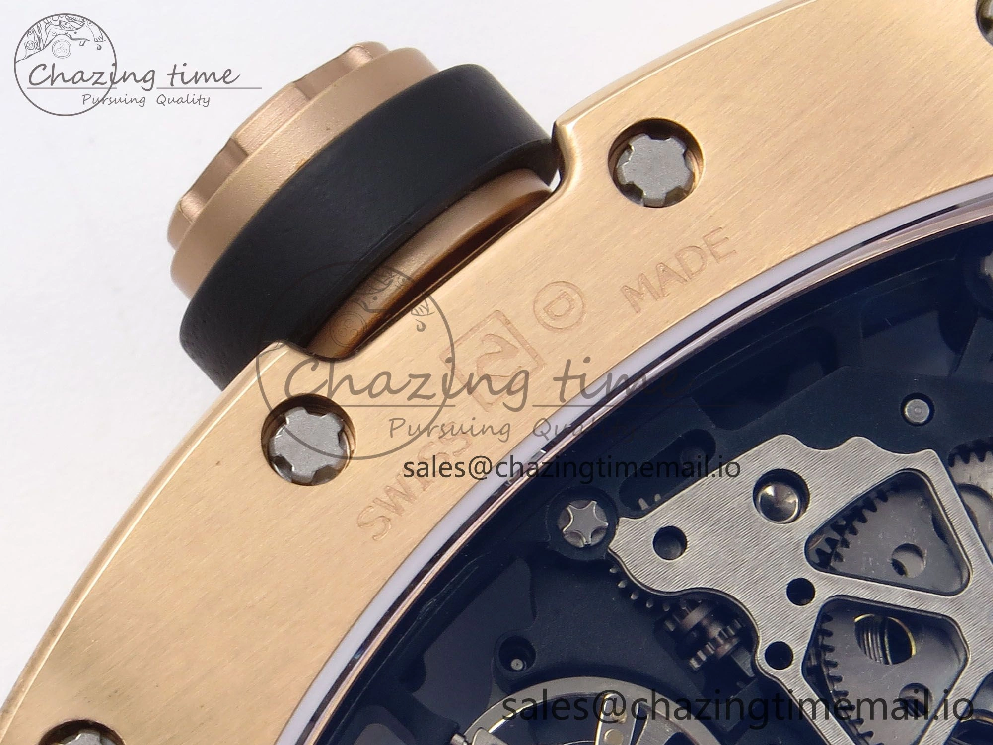RM035-02 RG KVF 1:1 Best Edition Skeleton Dial on Red Rubber Strap Clone RMUL1