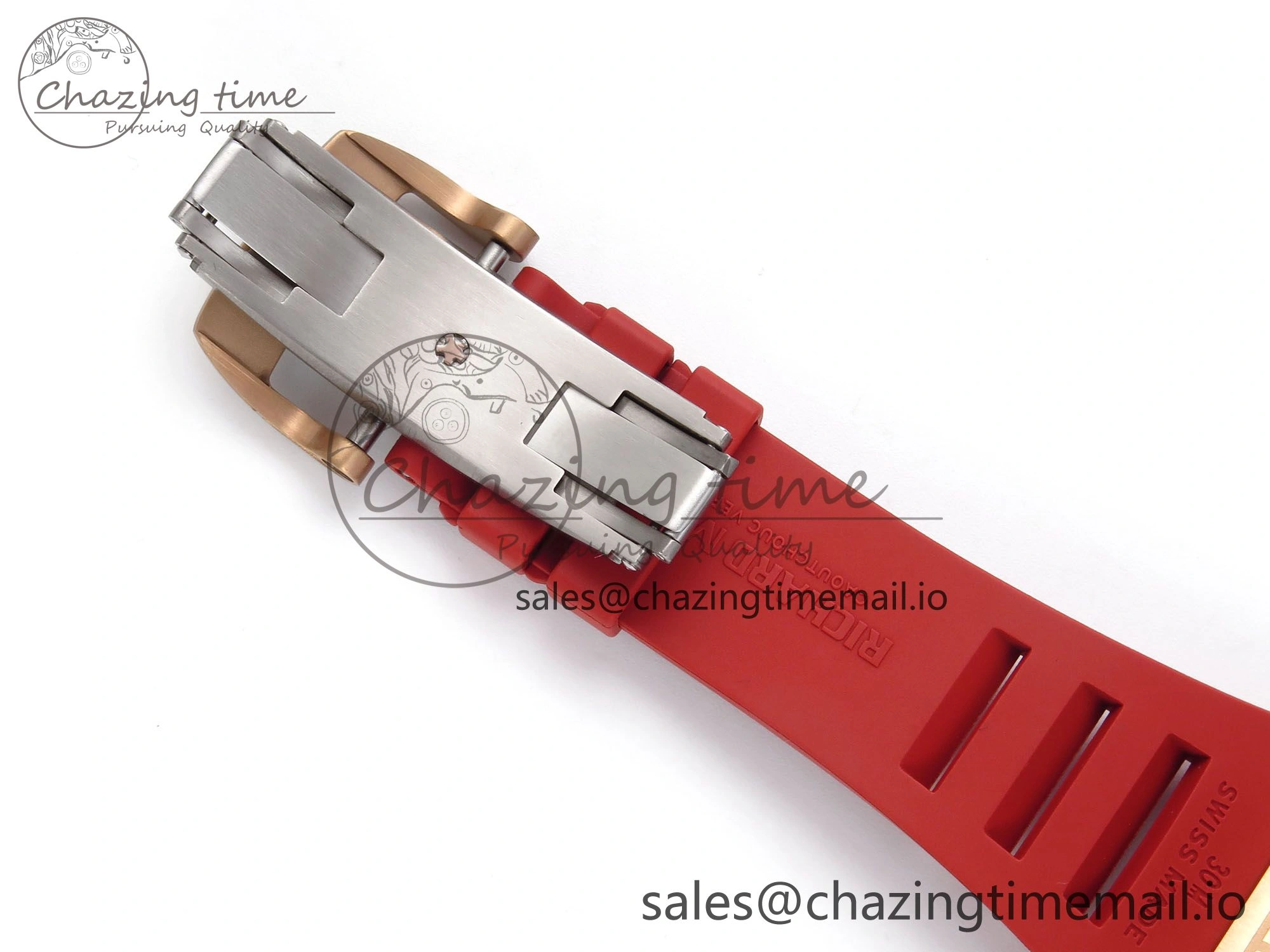 RM035-02 RG KVF 1:1 Best Edition Skeleton Dial on Red Rubber Strap Clone RMUL1