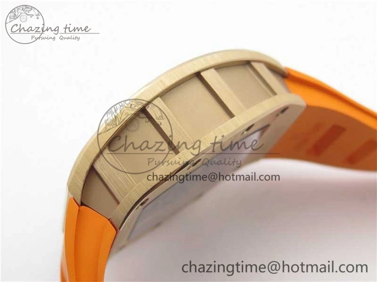 RM035-02 RG KVF Best Edition Skeleton Dial Black on Orange Rubber Strap MIYOTA8215