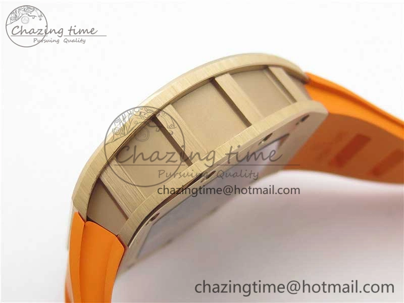 RM035-02 RG KVF Best Edition Skeleton Dial Black on Orange Rubber Strap MIYOTA8215