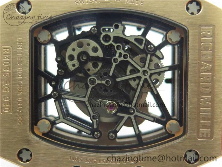 RM035-02 RG KVF Best Edition Skeleton Dial Black on Orange Rubber Strap MIYOTA8215