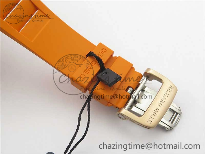 RM035-02 RG KVF Best Edition Skeleton Dial Black on Orange Rubber Strap MIYOTA8215