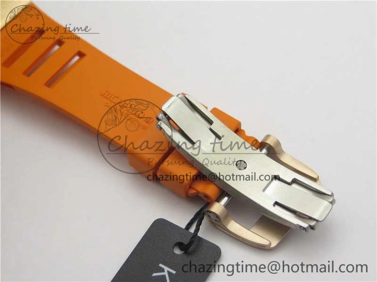 RM035-02 RG KVF Best Edition Skeleton Dial Black on Orange Rubber Strap MIYOTA8215