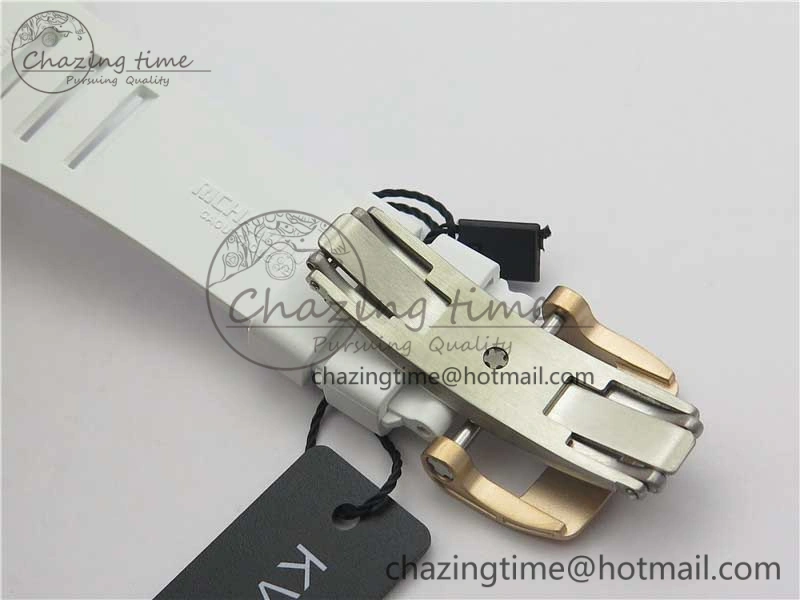 RM035-02 RG KVF Best Edition Skeleton Dial Black on White Rubber Strap MIYOTA8215