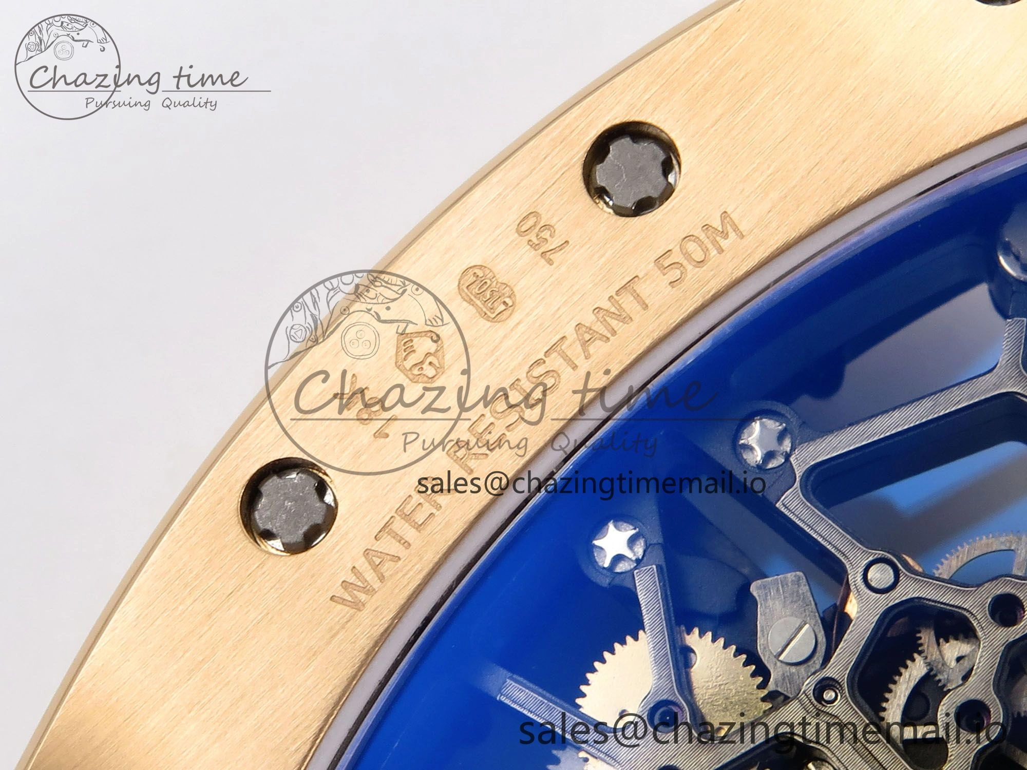 RM035-02 RG SONIC Best Edition Skeleton Dial on Black Rubber Strap Clone RMUL1