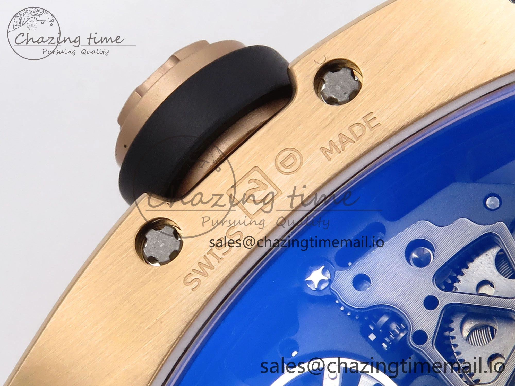 RM035-02 RG SONIC Best Edition Skeleton Dial on Black Rubber Strap Clone RMUL1