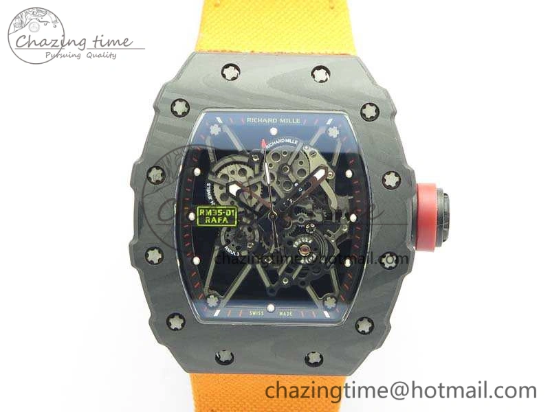 RM035-02 Rafael Nadal FC Caseback KVF Best Edition Skeleton Dial Red On Nylon Strap MIYOTA8215 V2