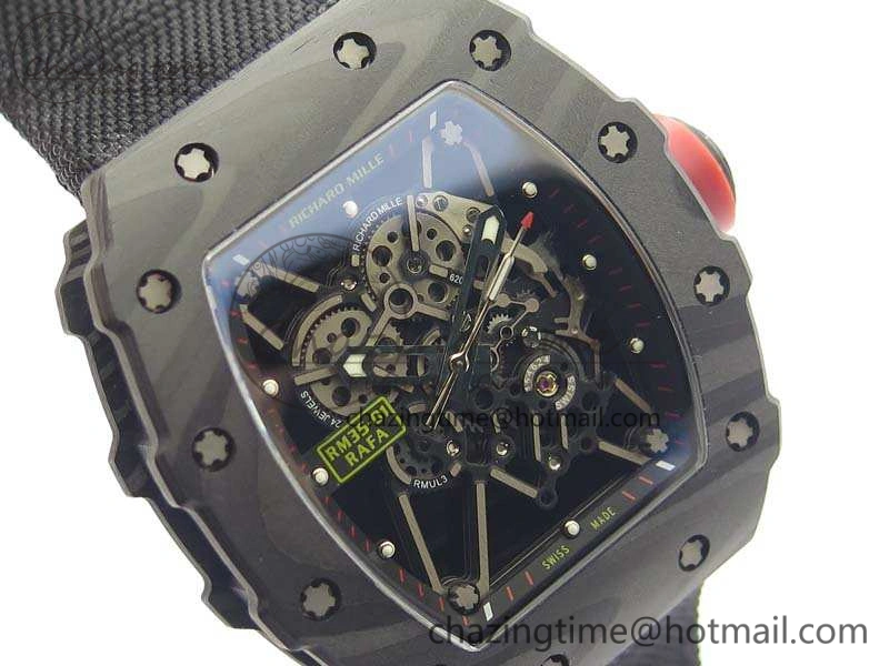 RM035-02 Rafael Nadal FC Caseback KVF Best Edition Skeleton Dial Red On Nylon Strap MIYOTA8215 V2