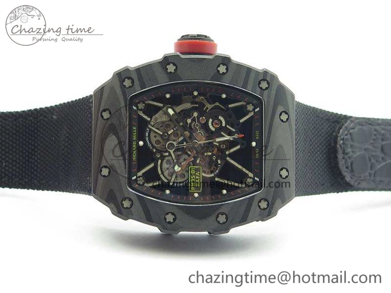 RM035-02 Rafael Nadal FC Caseback KVF Best Edition Skeleton Dial Red On Nylon Strap MIYOTA8215 V2