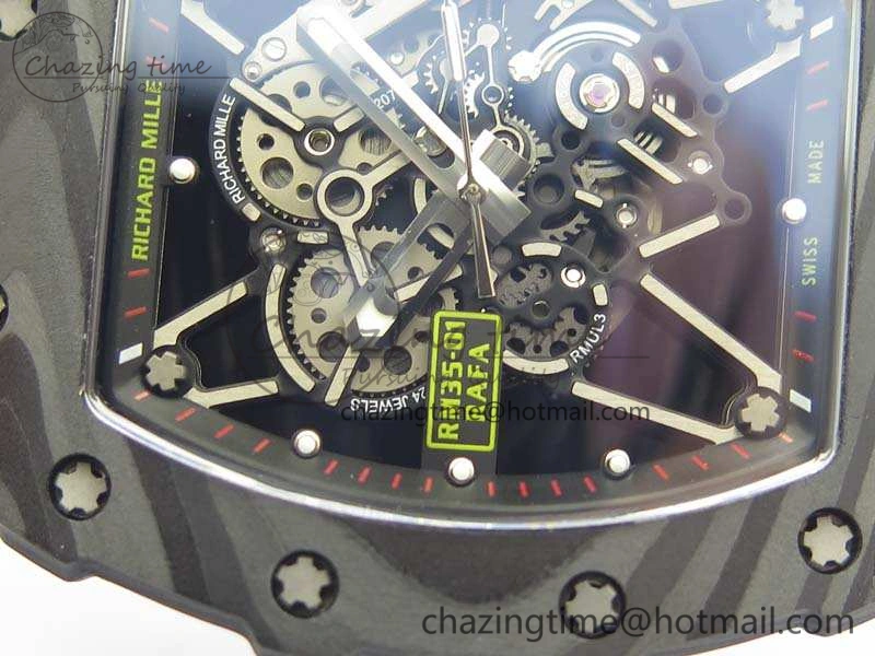 RM035-02 Rafael Nadal FC Caseback KVF Best Edition Skeleton Dial Red On Nylon Strap MIYOTA8215 V2