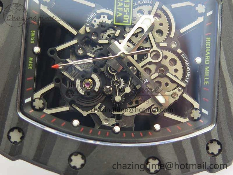 RM035-02 Rafael Nadal FC Caseback KVF Best Edition Skeleton Dial Red On Nylon Strap MIYOTA8215 V2
