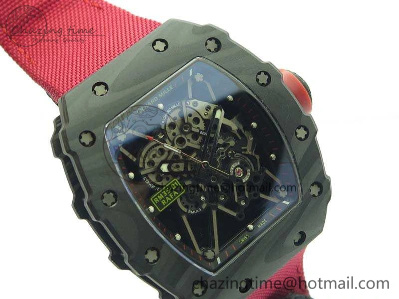 RM035-02 Rafael Nadal FC Caseback KVF Best Edition Skeleton Dial Red On Red Nylon Strap MIYOTA8215 V2