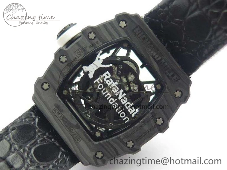 RM035-02 Rafael Nadal FC Caseback KVF Best Edition Skeleton Dial White On White Nylon Strap MIYOTA8215 V2